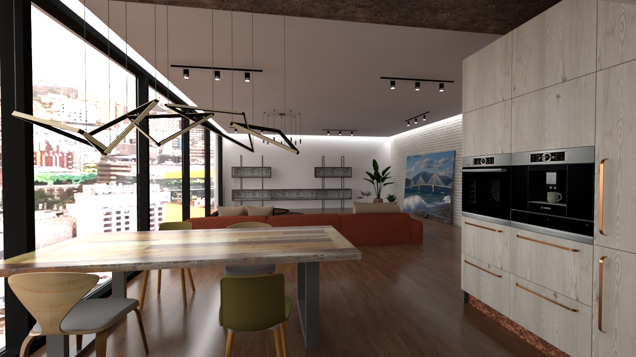 Loft style interjeras